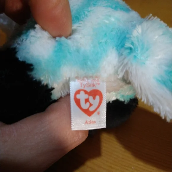 Ty Beanie Boos ATLAS the Aqua Chevron Fox Stuffed Animal - Picture 9 of 16
